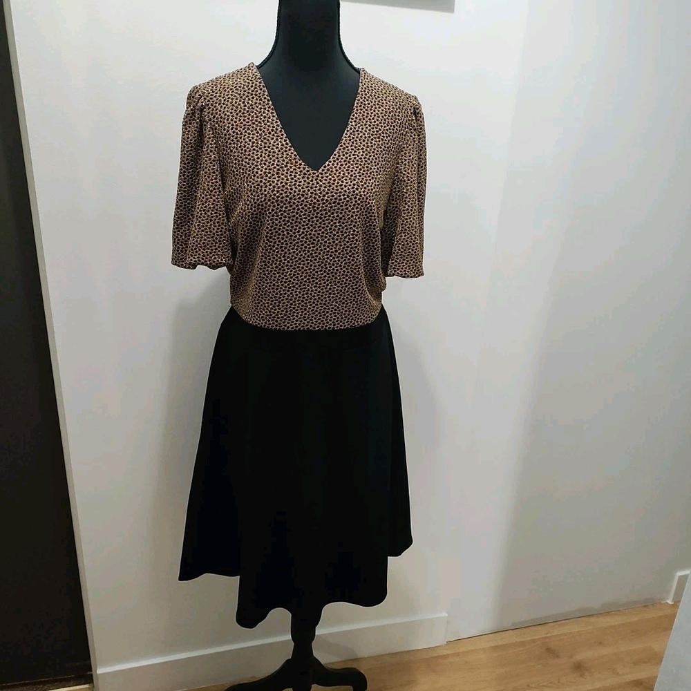 Chic Black and Gold A-Line Dress